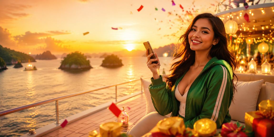 Suasana pasar malam yang semarak dengan bonus deposit kasino di layar