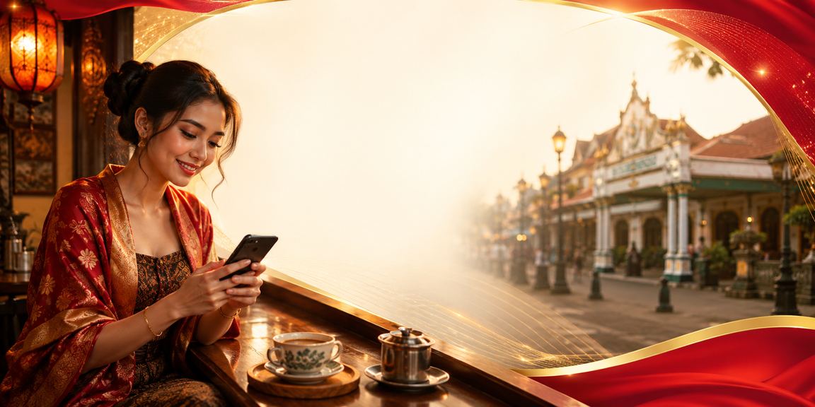 Pengguna mengakses layanan keuangan kasino dari perangkat mobile sambil minum kopi