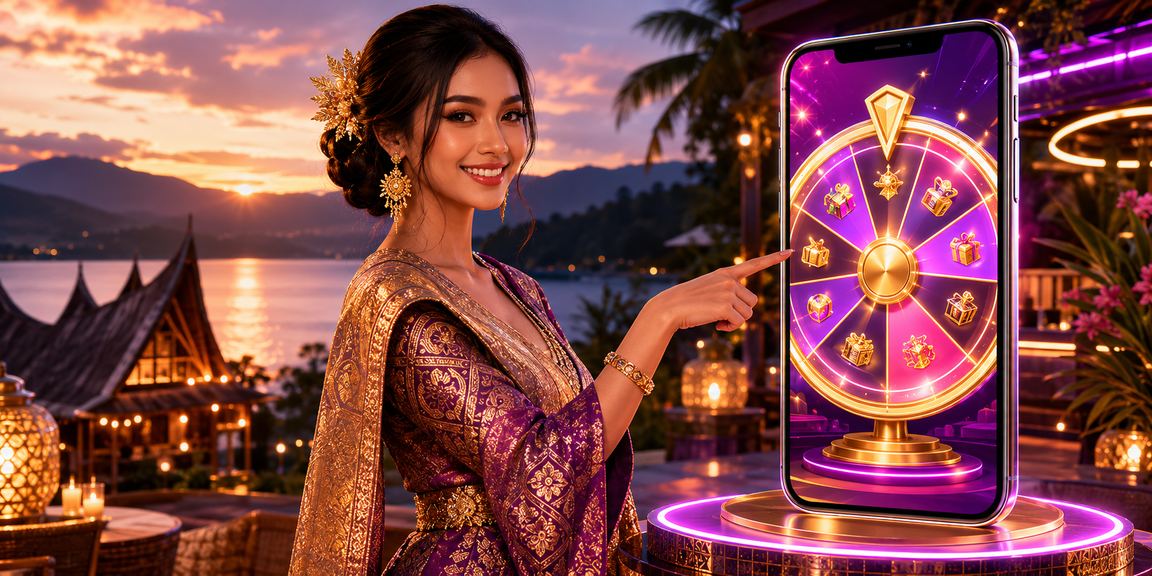 Meja roulette kasino dengan lampu neon yang memukau